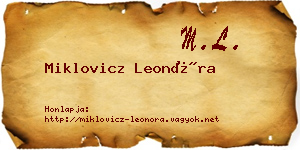 Miklovicz Leonóra névjegykártya